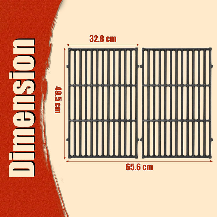 Denmay 7524 49,5 x 32,8cm Gusseisen Grillrost für Weber Genesis E-310/ E-320/ E-330, S-310/ S-320/ S