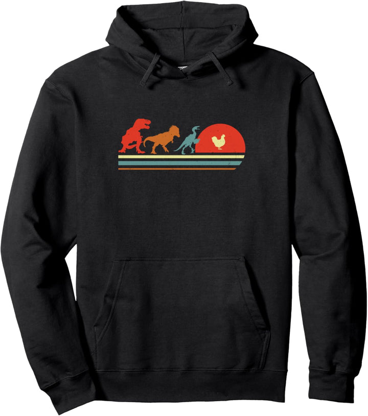 Vintage Hühner Evolution Dinosaurier T-Rex Retro Dino Pullover Hoodie