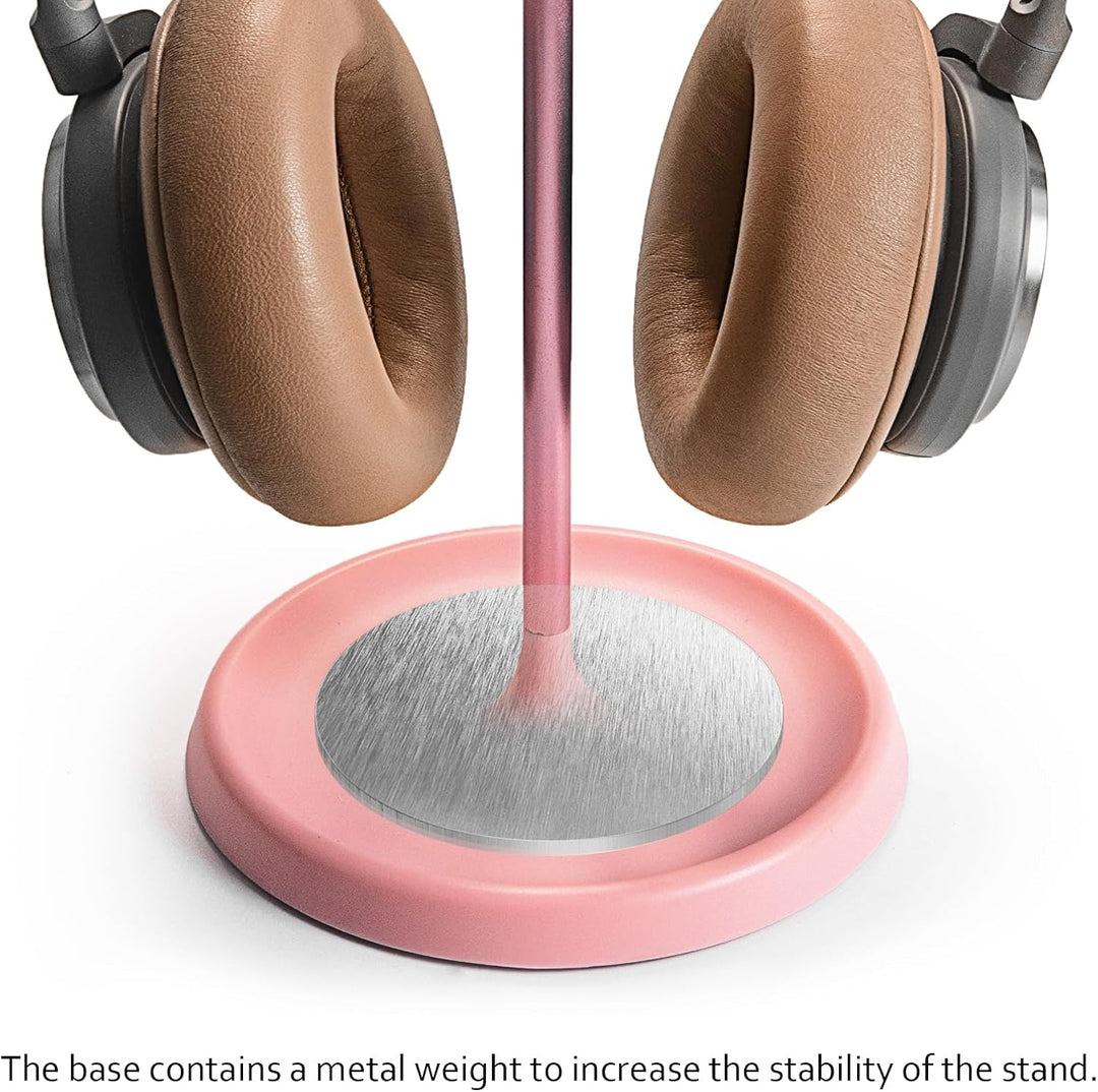 Kopfhörer Ständer, Gebogener Headset Halterung mit Ablagefach, Schwere Basis Gaming Kopfhörer Halter