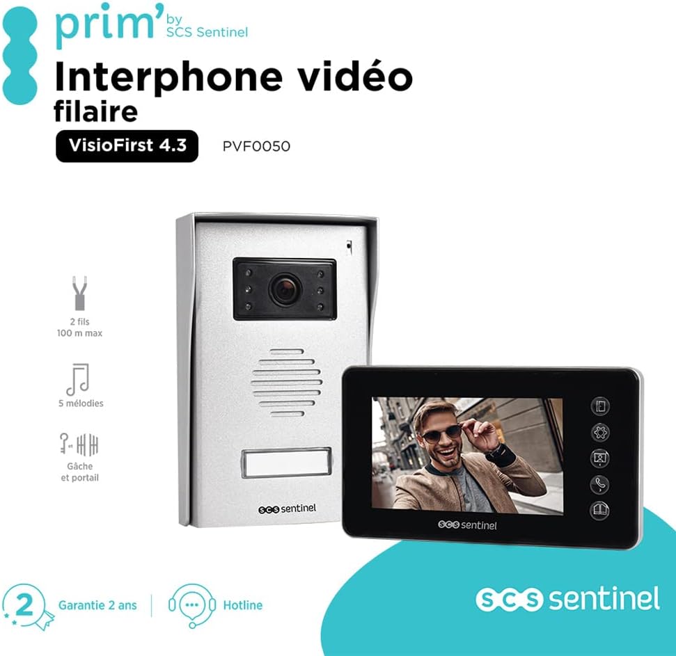 SCS Sentinel PVF0050 Verkabelte Video-Türsprechanlage Prim&