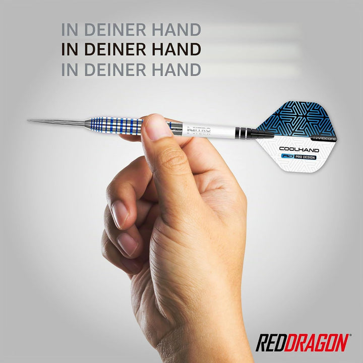 RED DRAGON Luke Humphries TX Serie Premium Wolfram Steeltip Dart Set mit Flüge und Schäften 24 g 3,