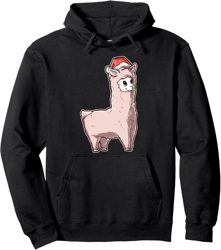 Frohe Weihnachten Alpaka Weihnachtsmütze Geschenk Lama Pullover Hoodie