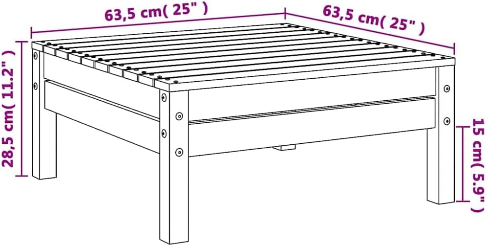 vidaXL Gartenhocker, Hocker mit Latten-Design, Fusshocker für Garten Terrasse, Garten Ottomane Sitzh