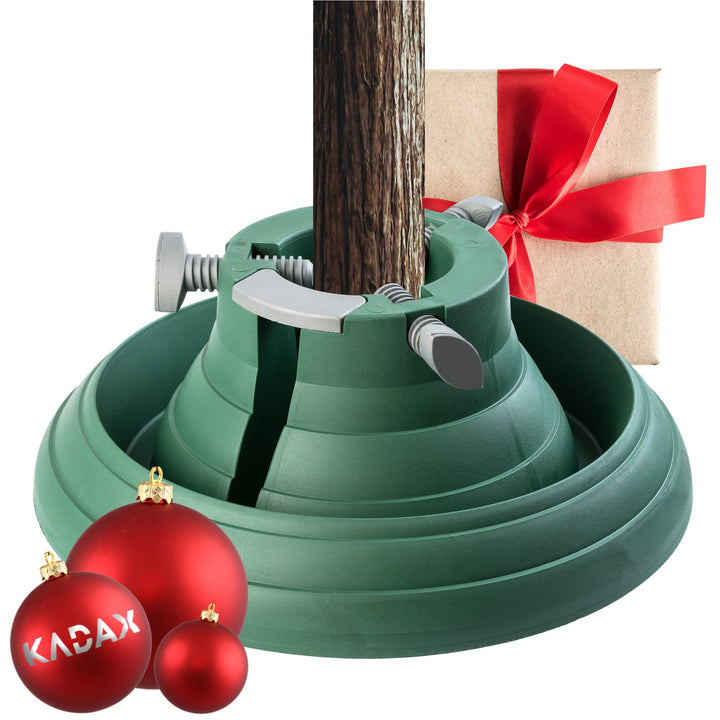 KADAX Weihnachtsbaumständer mit Wasserbehälter, Stabiler Christbaumständer aus robustem Kunststoff f