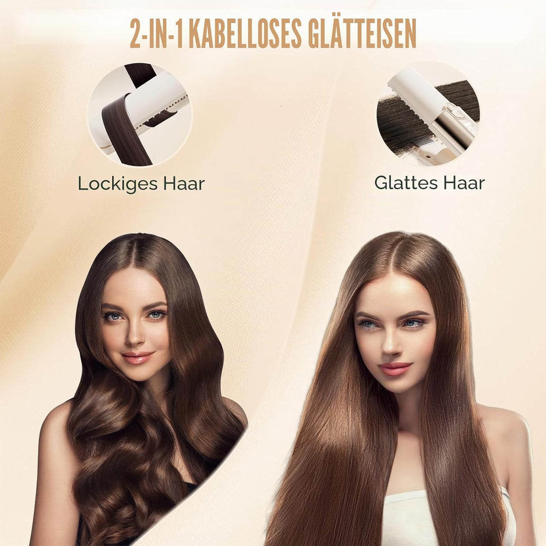 Mini Glätteisen, Air Haarglätter, Ionen Air Glätteisen, Tragbarer Reise-Haarglätter, LCD-Display, 16