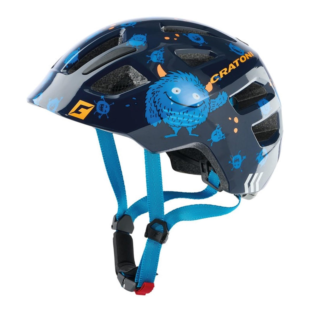 Cratoni Unisex Jugend Maxster Fahrradhelm, Monster/Blau Glänzend, XS/S