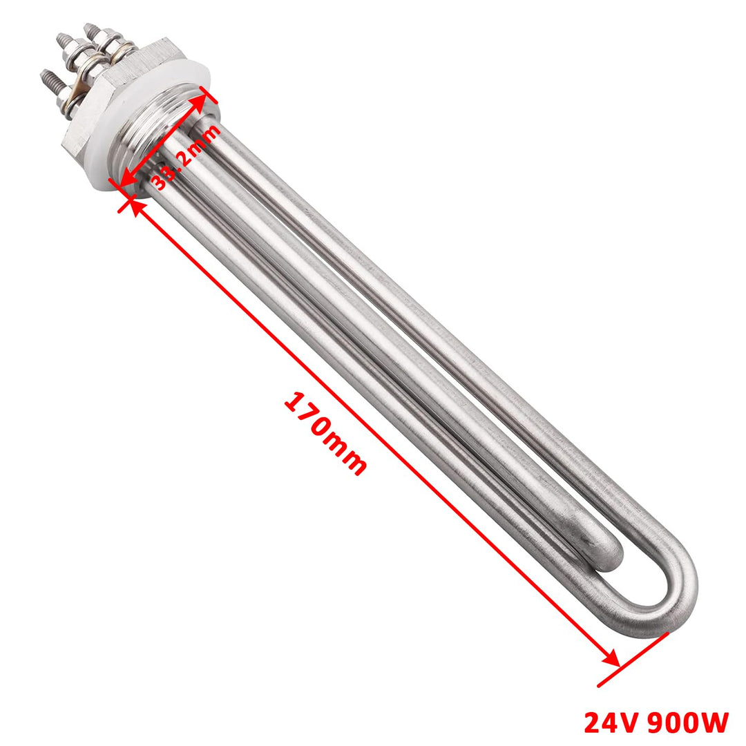 AIICIOO Heizelement Edelstahl 1 Zoll 2U 24V 900W, 24V 900W