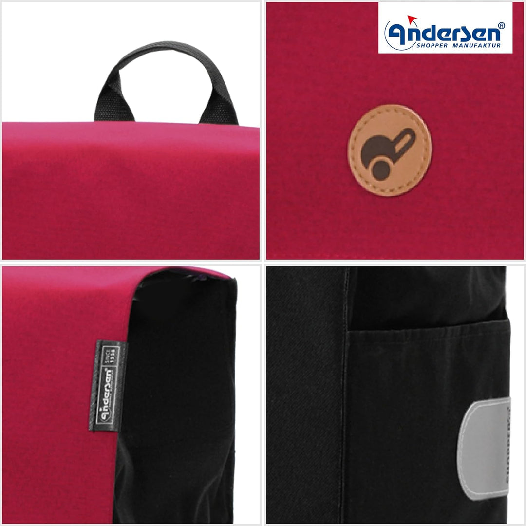 Andersen Shopper Scala Stahl mit Rad Ø 15 cm und 47 Liter Tasche Hera