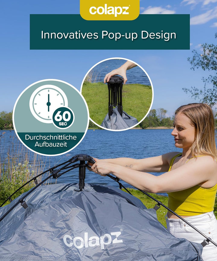 Camping Duschzelt & Toilettenzelt Pop-Up 2,1 m – Tragbare Umkleidekabine Outdoor wasserdicht – Sicht
