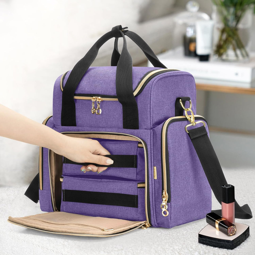 Luxja Kulturtasche Damen, Make Up Organizer Tasche, Kosmetikkofffer für Make up, Kosmetiktasche zum