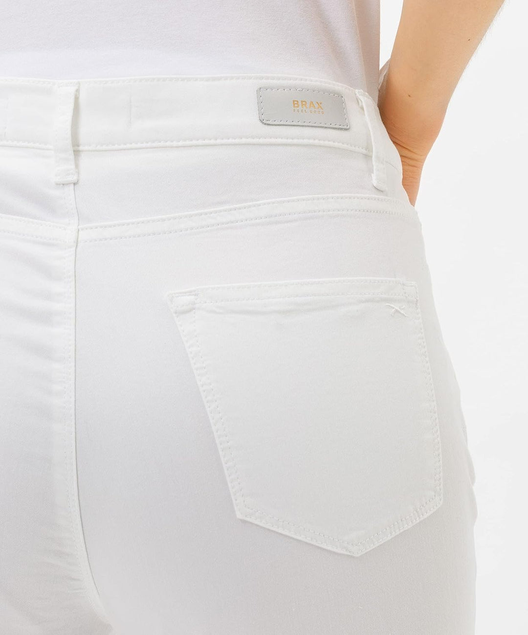 BRAX Damen Style Mary Capri Sommercapri Freizeithose 36 Weiss, 36 Weiß