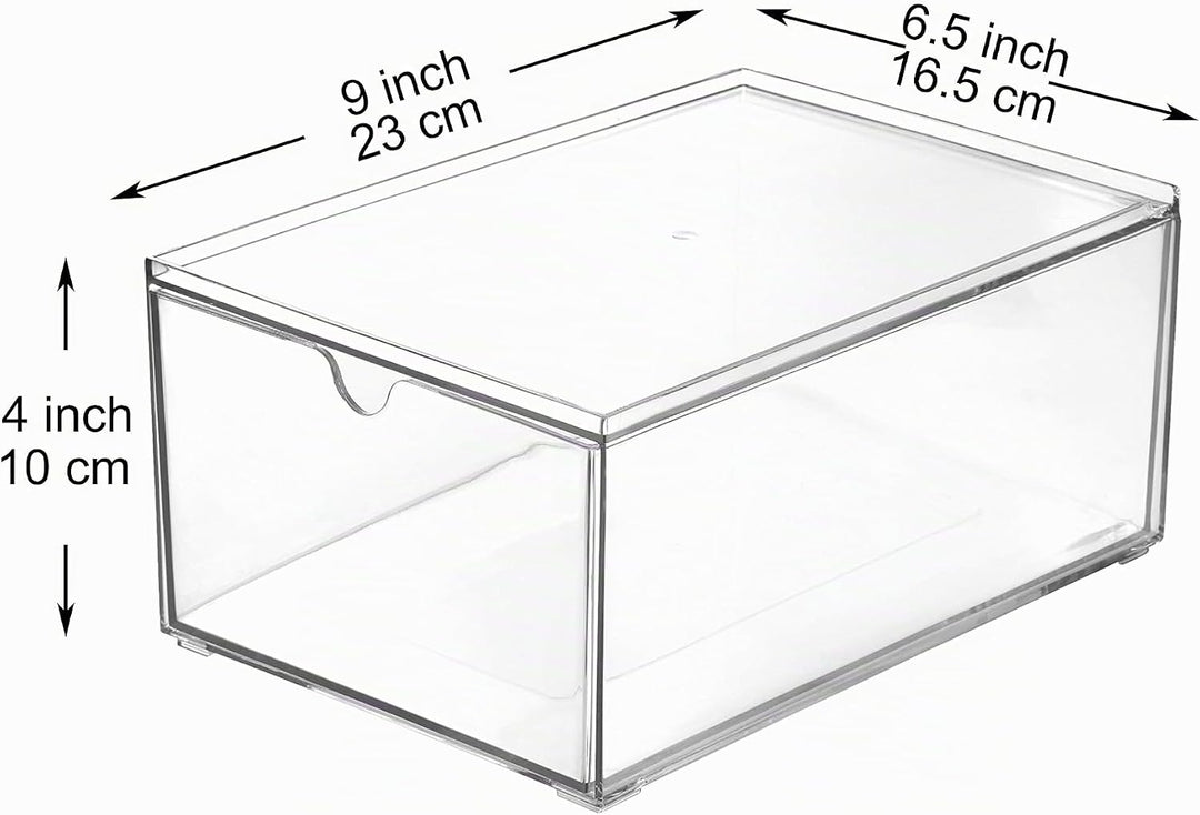 Youngever 2er-Pack Organizer Schubladenbox, 23 cm x 16,5 cm x 10 cm stapelbarer Make-up Organizer, S