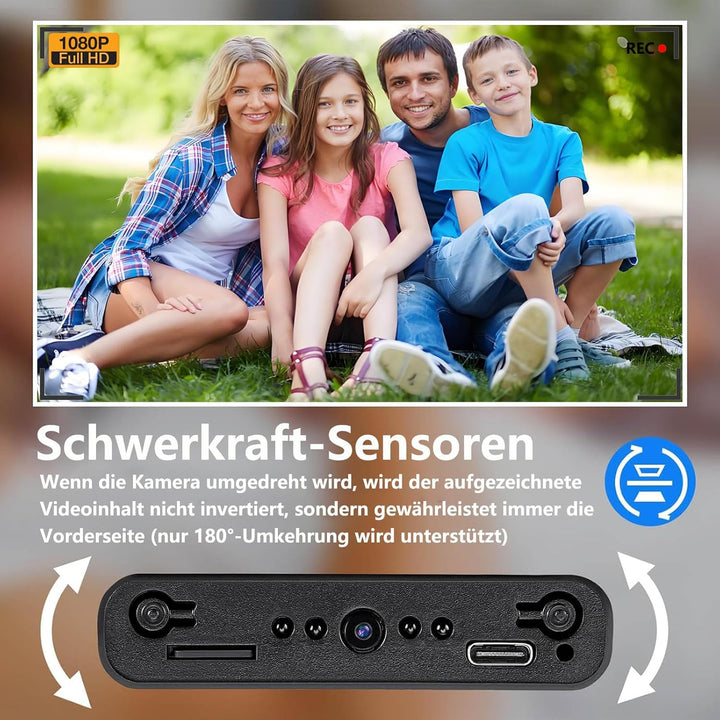 Mini-Kamera, tragbare Kamera, HD 1080P-Indoor-/Outdoor-Überwachungskamera, 55 Stunden Aufnahmezeit,