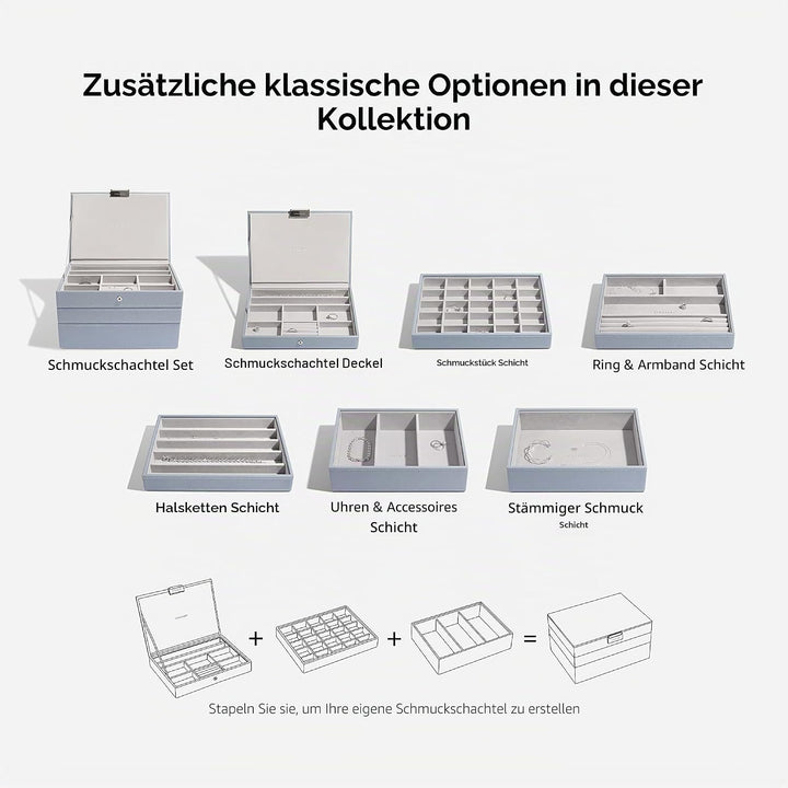 Stackers Altblau Klassisch Schmuckschatulle - 4 Dusky Blue, Dusky Blue