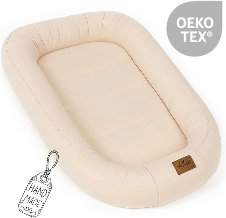 PaLulli® Extra Grosses Babynest 100x60 cm | Set mit herausnehmbarer Einlage Baumwolle | Beidseitig n