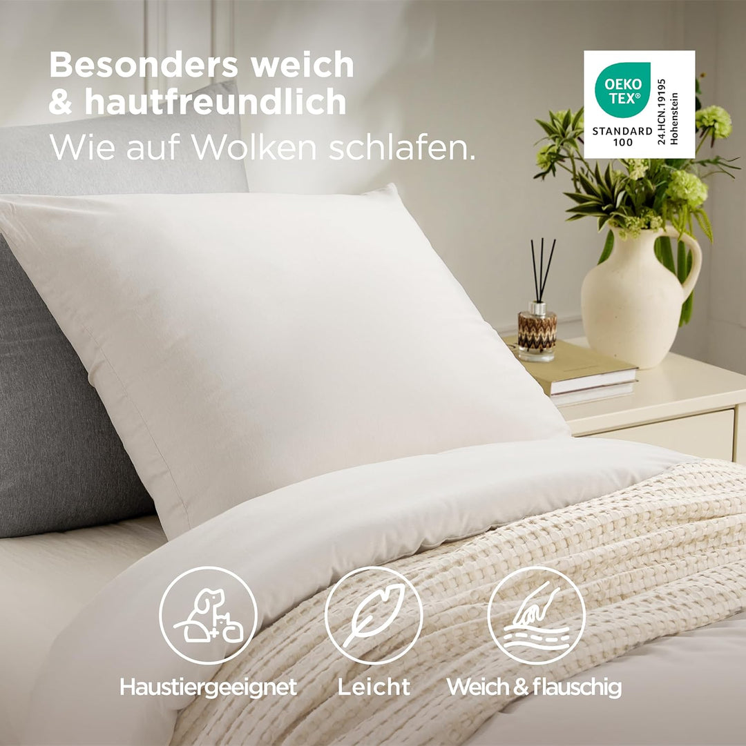 BEDSURE Bettdecke Ohne Bezug 135x200 - Bettdecke 135x200 mit Kissenbezug 80x80 cm - Kationische 2-te