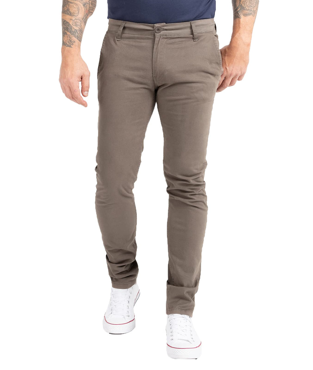 Indumentum Chino Hose Basic Slim Fit IS-305 38W / 30L Dunkelgrün, 38W / 30L Dunkelgrün