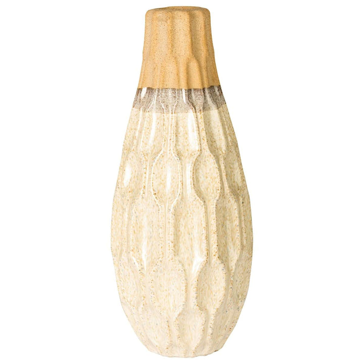 Vase Malia H35 D13cm Creme Steingut