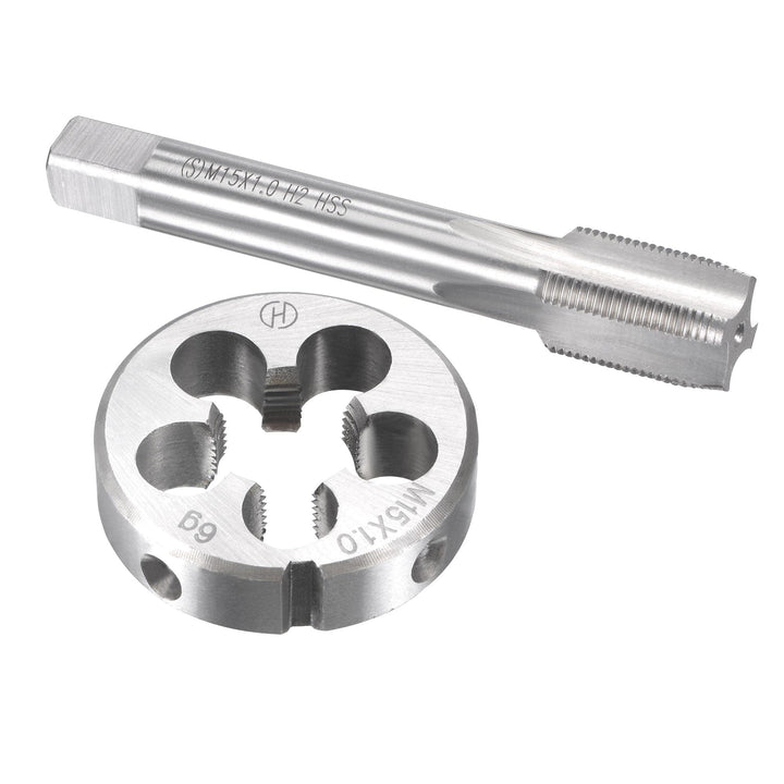 sourcing map M15 x 1 mm Metrisches Gewindebohrer- und Schneideisen-Set, Maschinengewinde-Gewindebohr