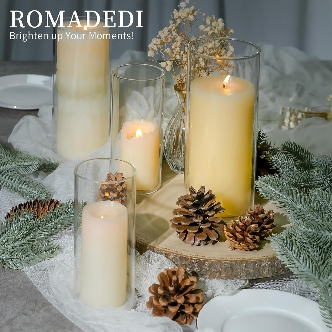 Windlicht Glas Kerzenhalter Kerzenständer Glaszylinder：Romadedi 12er Set Windlichter für Kerzen Stum