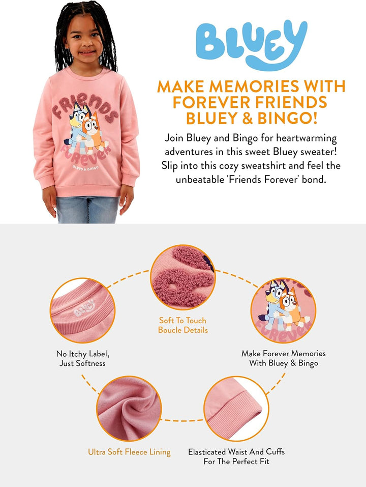 BlueY Sweater | Mädchen Pullover | Bingo Sweatshirt Kinder 116 Rosa, 116 Rosa