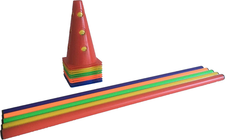 5er Set Steckhürden 23 cm, Kegelhürden für Agility in 5 Farben (Standard)