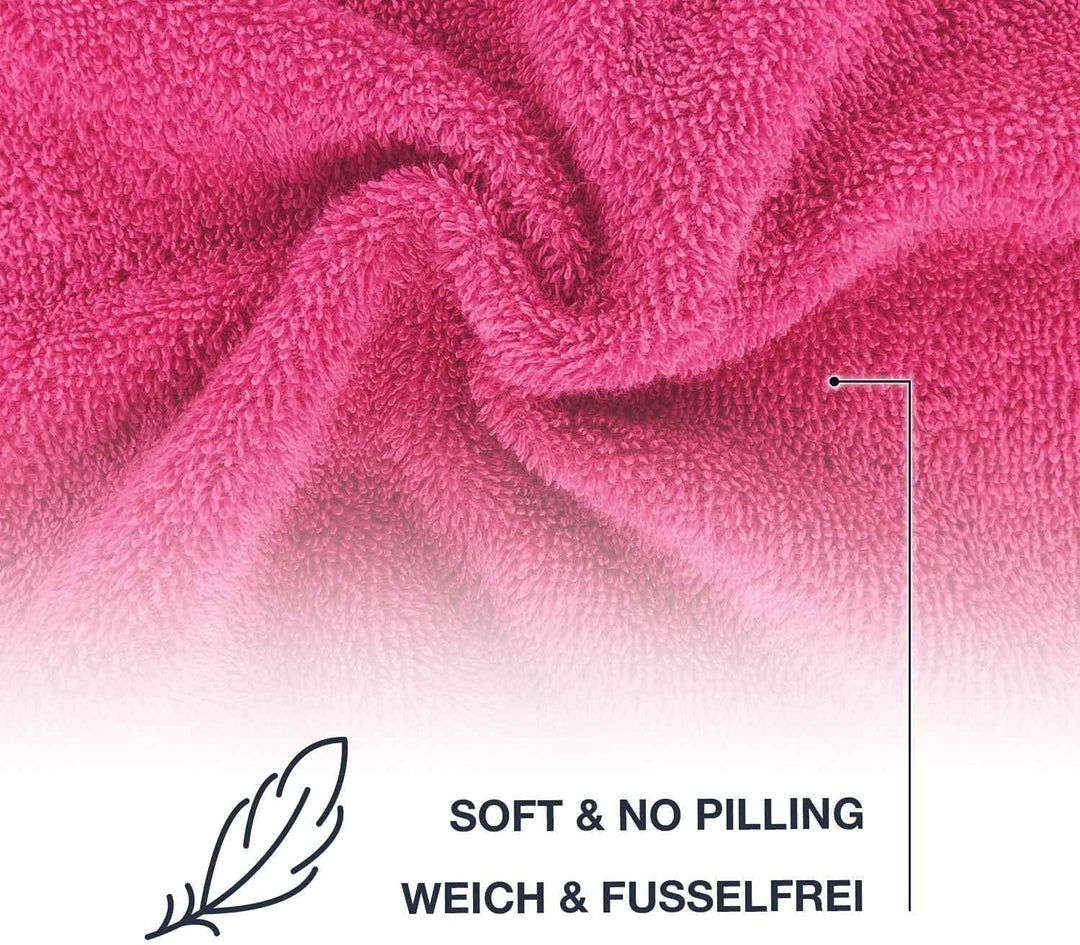 WohnDirect Duschtuch Set 2 teilig - 2 Badetücher (70x140) - Frottee 100% Baumwolle - Pink 2 Badetüch