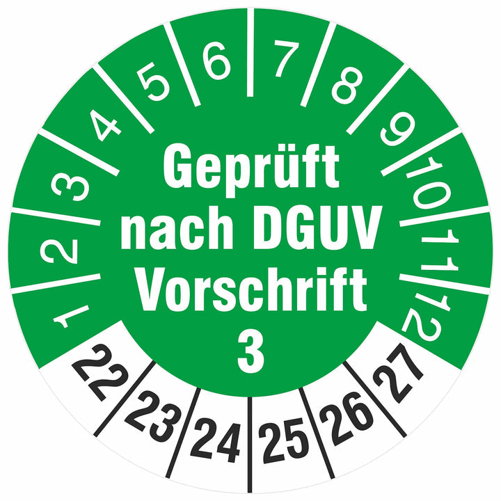 2500 Stück geprüft nach DGUV Vorschrift 3 Prüfetiketten/Prüfplaketten 30 mm rund 2018-23 2500 30mm D