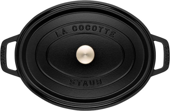 STAUB Gusseisen Bräter/Cocotte, Oval 41 cm, 12 L, schwarz 41 cm Schwarz, 41 cm Schwarz