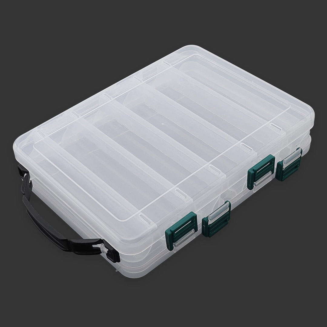 OriGlam Doppelseitige Angelköderbox, transparent, sichtbarer Angelköder, Tintenfisch, Jighaken aus K