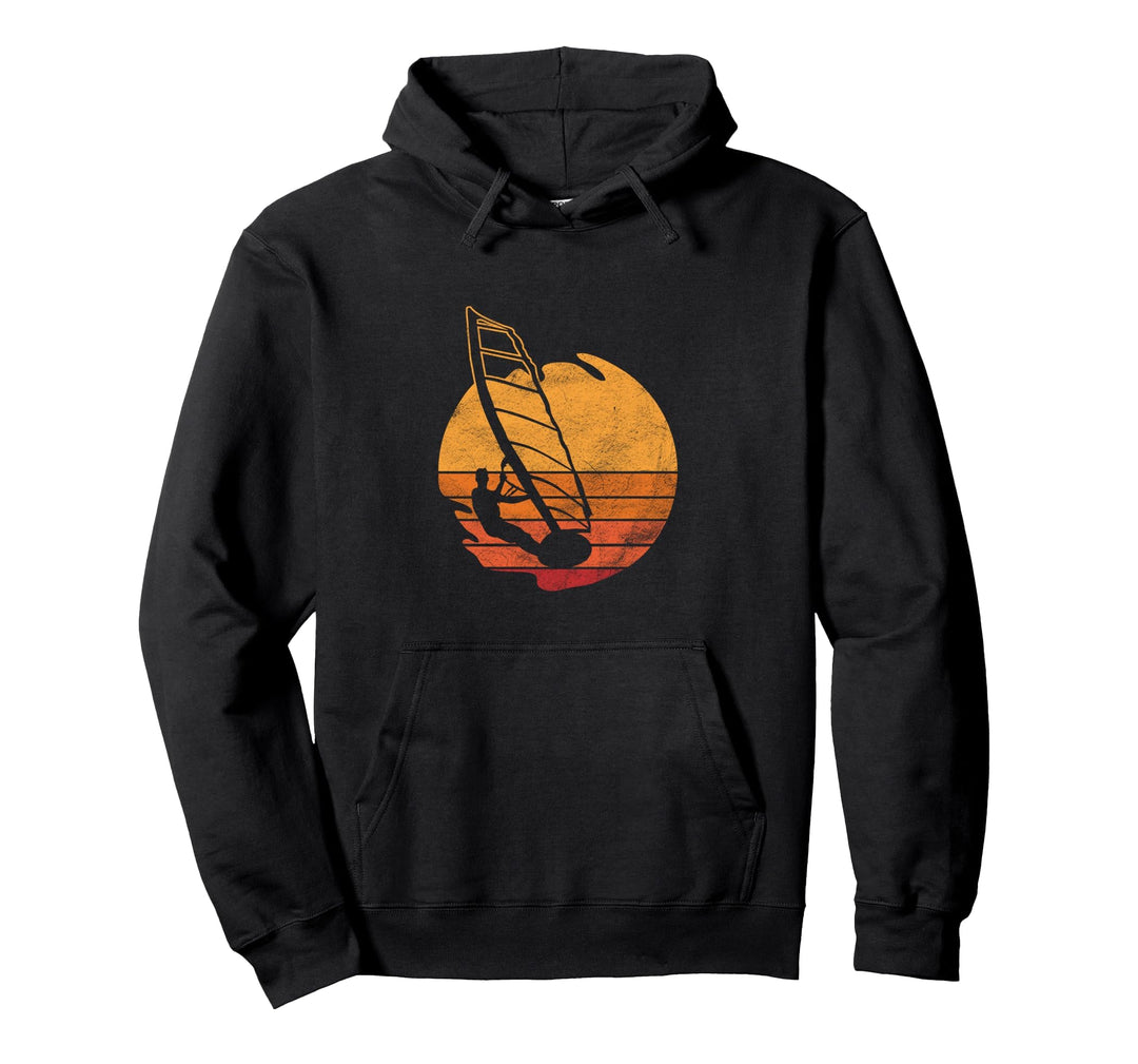 Windsurfen Retro Windsurfer Wassersport Segel Meer Geschenk Pullover Hoodie
