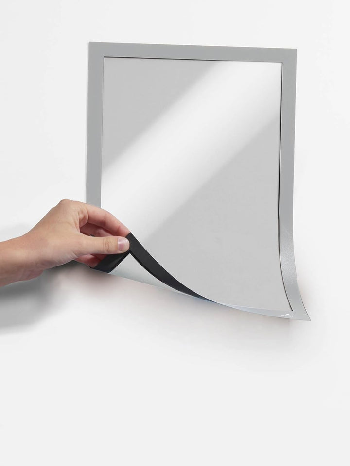 Durable Info-Rahmen Duraframe Magnetic (A3, Magnetrahmen für metallische Oberflächen) 5 Stück, silbe