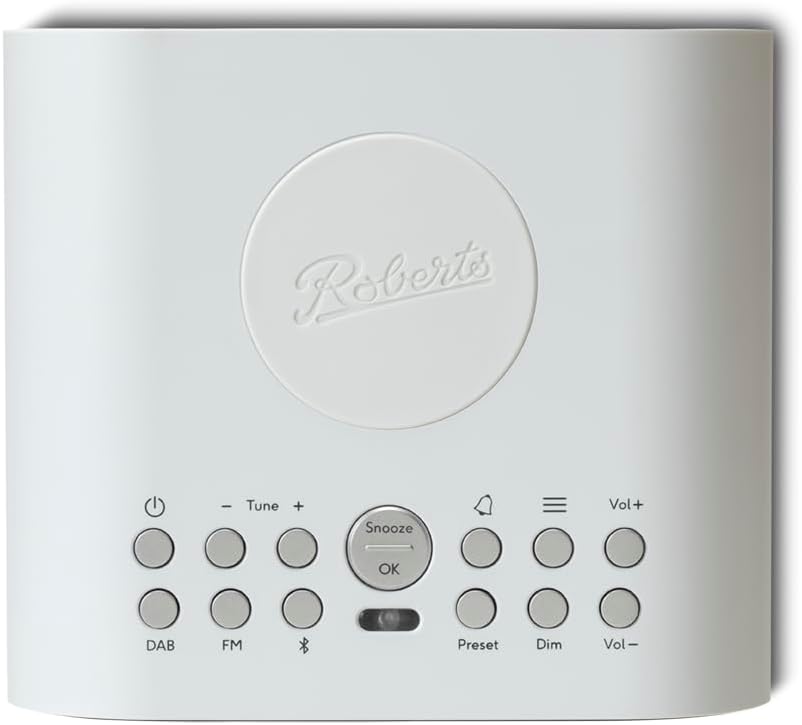 Roberts Ortus Charge Radiowecker Dab+/FM/Bluetooth mit Qi-Ladegerät, Weiss