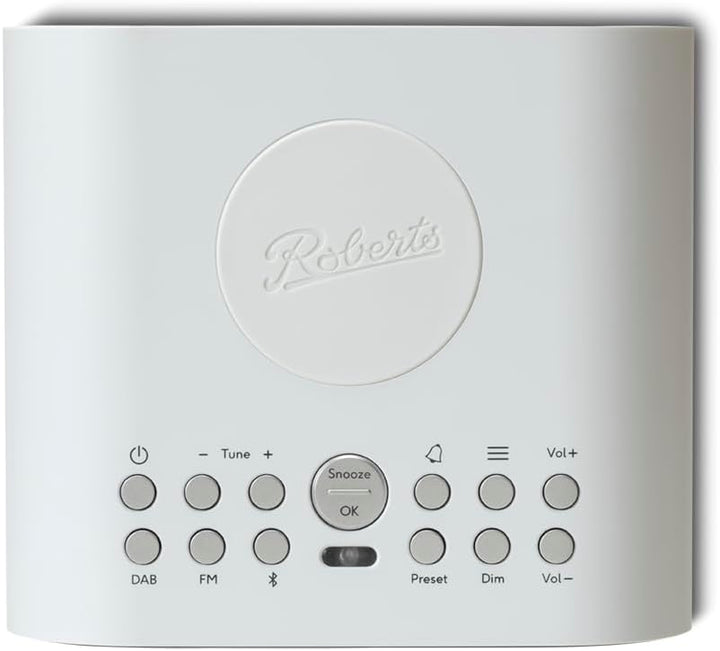 Roberts Ortus Charge Radiowecker Dab+/FM/Bluetooth mit Qi-Ladegerät, Weiss