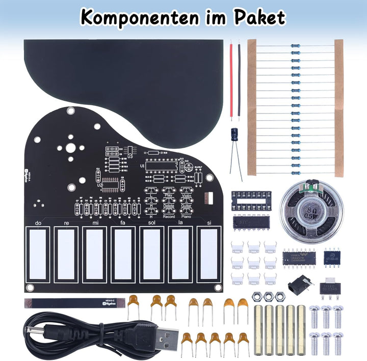 DONGKER DIY Klavier Löt Bausatz kit Elektronisches DIY Schweissen Elektronik Bausatz mit Notiz Lehr