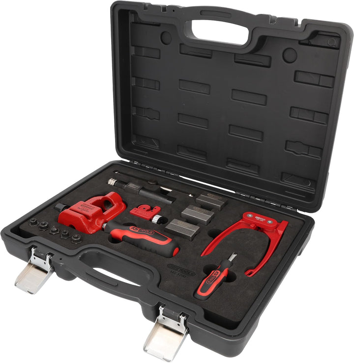 KS Tools 122.1290 FLAREFIX 1 Universal-Bremsleitungs-Bördelgerät-Satz mit Hydraulik-Spindel,