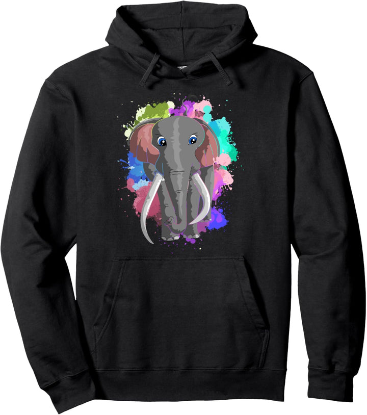 Afrika Safari Tierpfleger Geschenk Farbenfrohes Elefant Pullover Hoodie