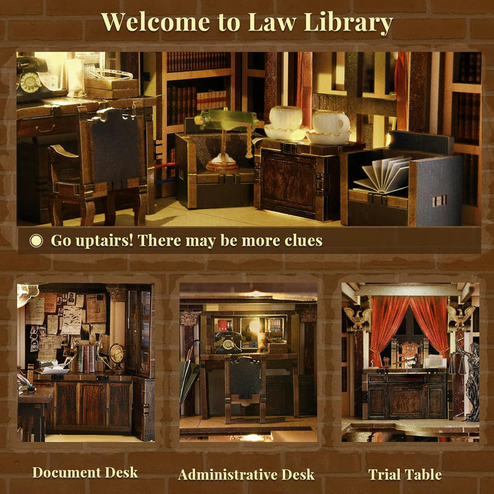 Book Nook Kit, DIY Booknook 3D Holzpuzzle Buchstütze Modellbausatz - Miniatur Haus Kit Bastelset Ges