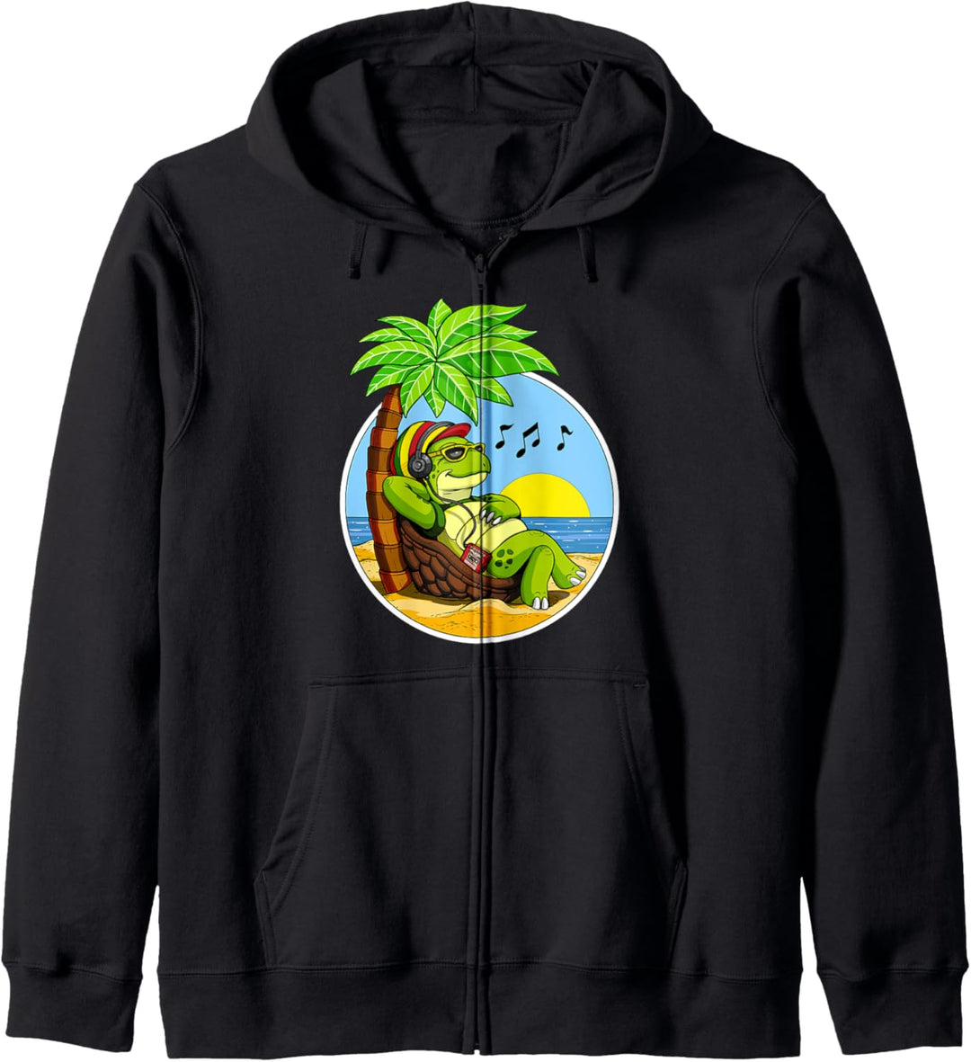 Schildkröte Hippie Sommer Strandurlaub Urlaub Komisches Kapuzenjacke