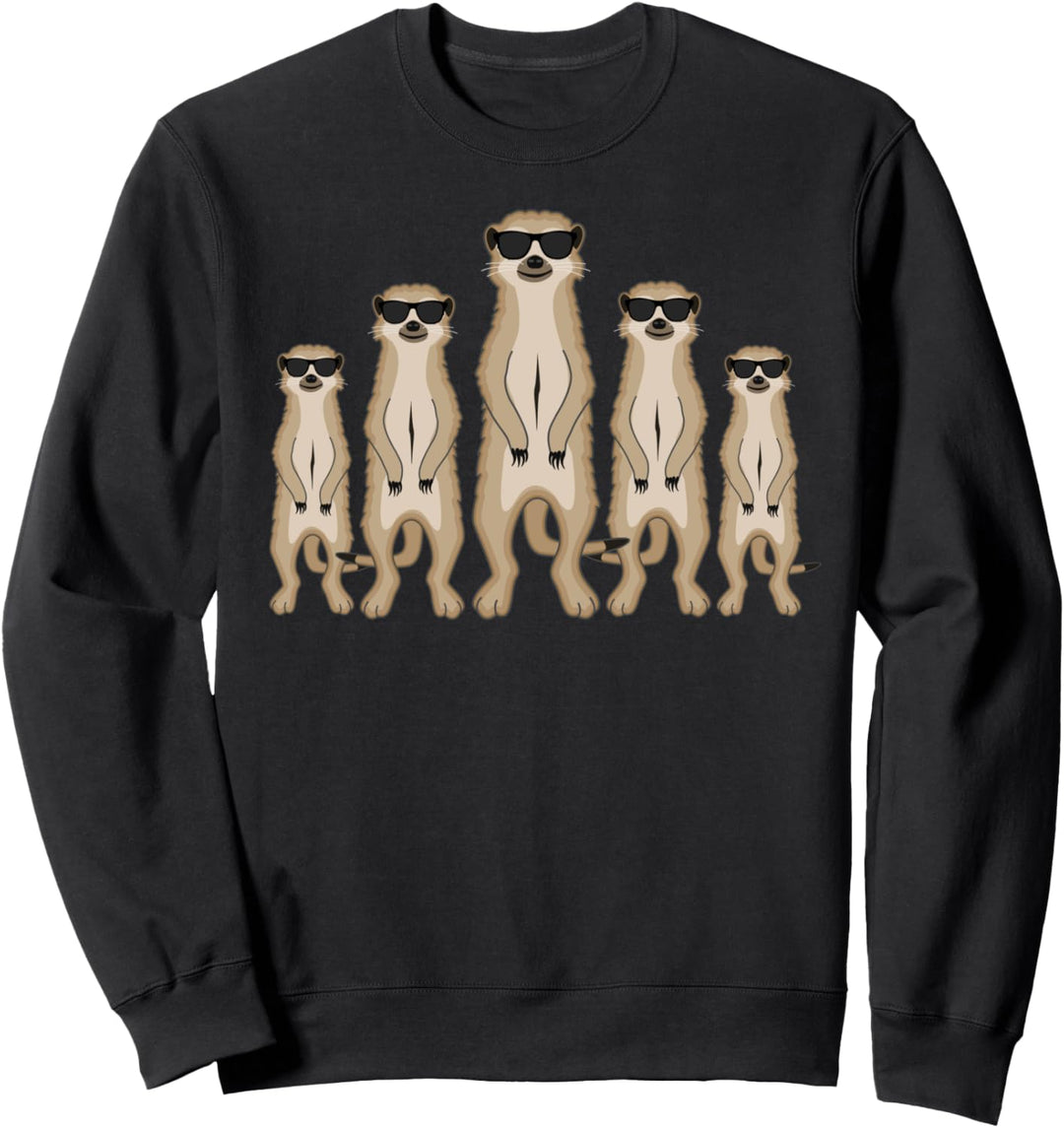 Erdmännchen Mit Sonnenbrille Lustig Geschenk Geschenkidee Sweatshirt