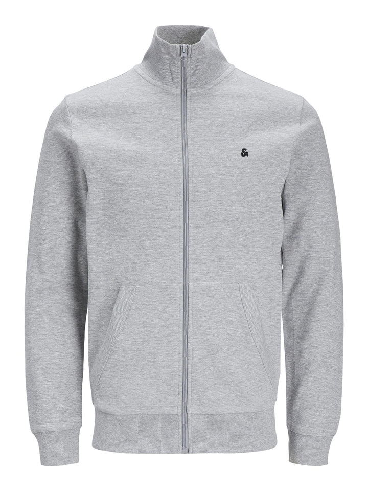JACK &amp; JONES Male Sweatshirt mit Reissverschluss Logo Sweatshirt mit Reissverschluss, Light Grey Mel