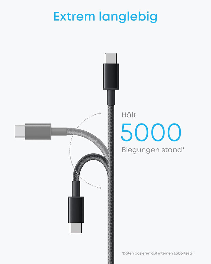 Anker 60W USB C Kabel [2 Stück 1m]+Anker 47W USB C Ladegerät