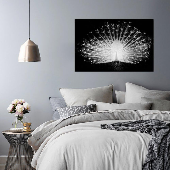 Feeby Frames, Leinwandbild, Bilder, Wand Bild, Wandbilder, Kunstdruck 70x100cm, NATUR, VOGEL, PFAU,