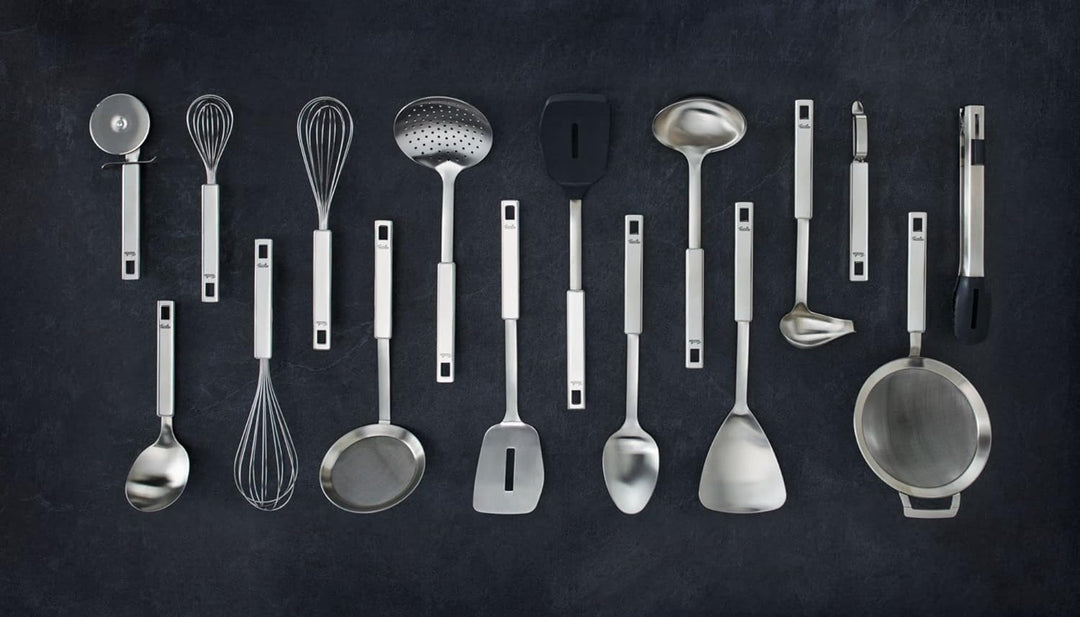 Fissler Original-Profi Collection /grosser Edelstahl-Pfannenwender, Silikon-Bratwender, mit Schlitz,