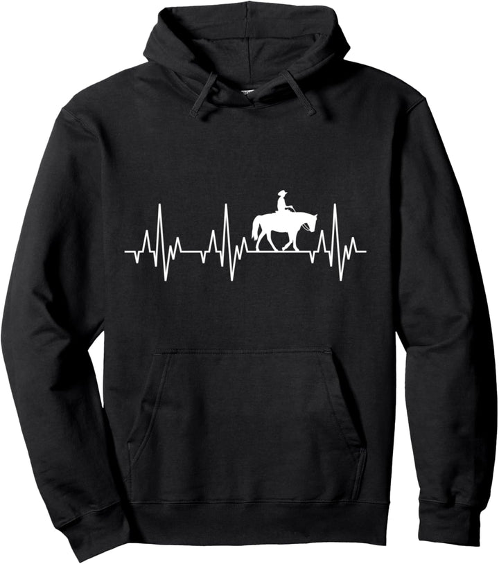 Westernreiten Westernreiter Reiter Herzschlag Fun Lustig Pullover Hoodie