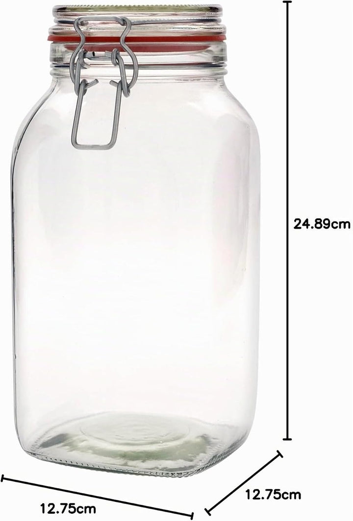 3 Drahtbügelgläser 2590ml | luftdichte Vorratsgläser, Einmachgläser | Ideal Aufbewahrung von Lebensm