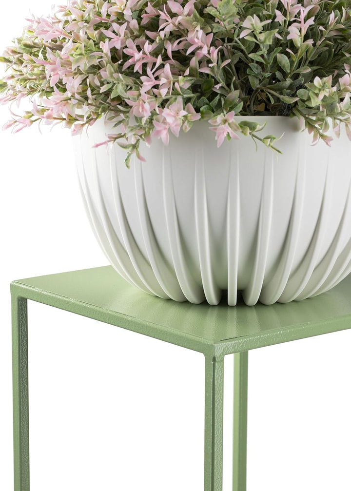 Blumenständer Metall Grün 70 cm Hoch - Solider und Robuster Blumenhocker Metall - Pflanzenständer fü