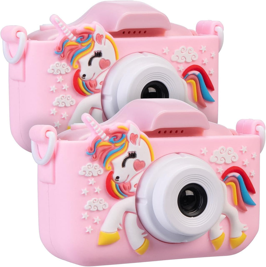 Kinderspiel-Kamera: 2er-Set Selfie-Kinderkameras, 2&