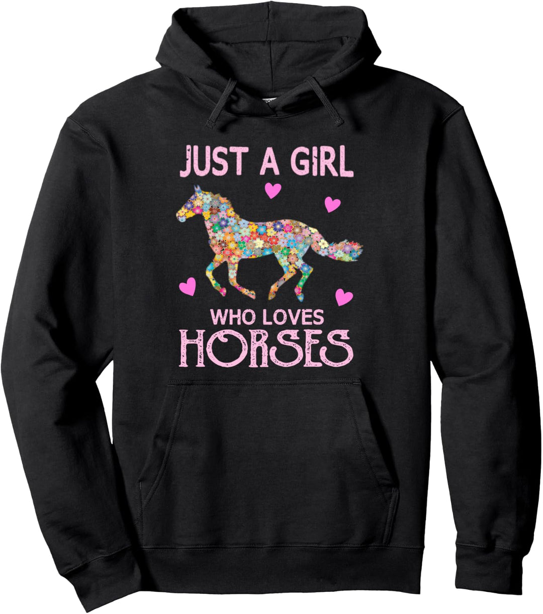 Just A Girl Who Loves Horses Pferd Geschenk Mädchen Pullover Hoodie