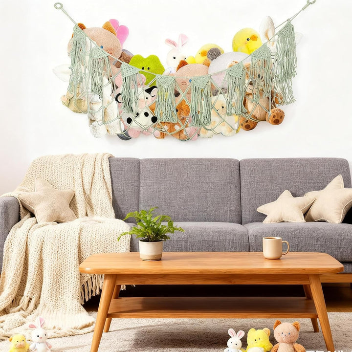 Hängematte für Plüschtiere | Ästhetischer Wand-Organizer - Stricknetz für Plüschpuppen Organizer für